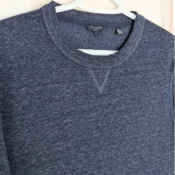 Ted BAKER blue crew neck sweatshirt heather blue Medium Small @K1 - Picture 9 of 10